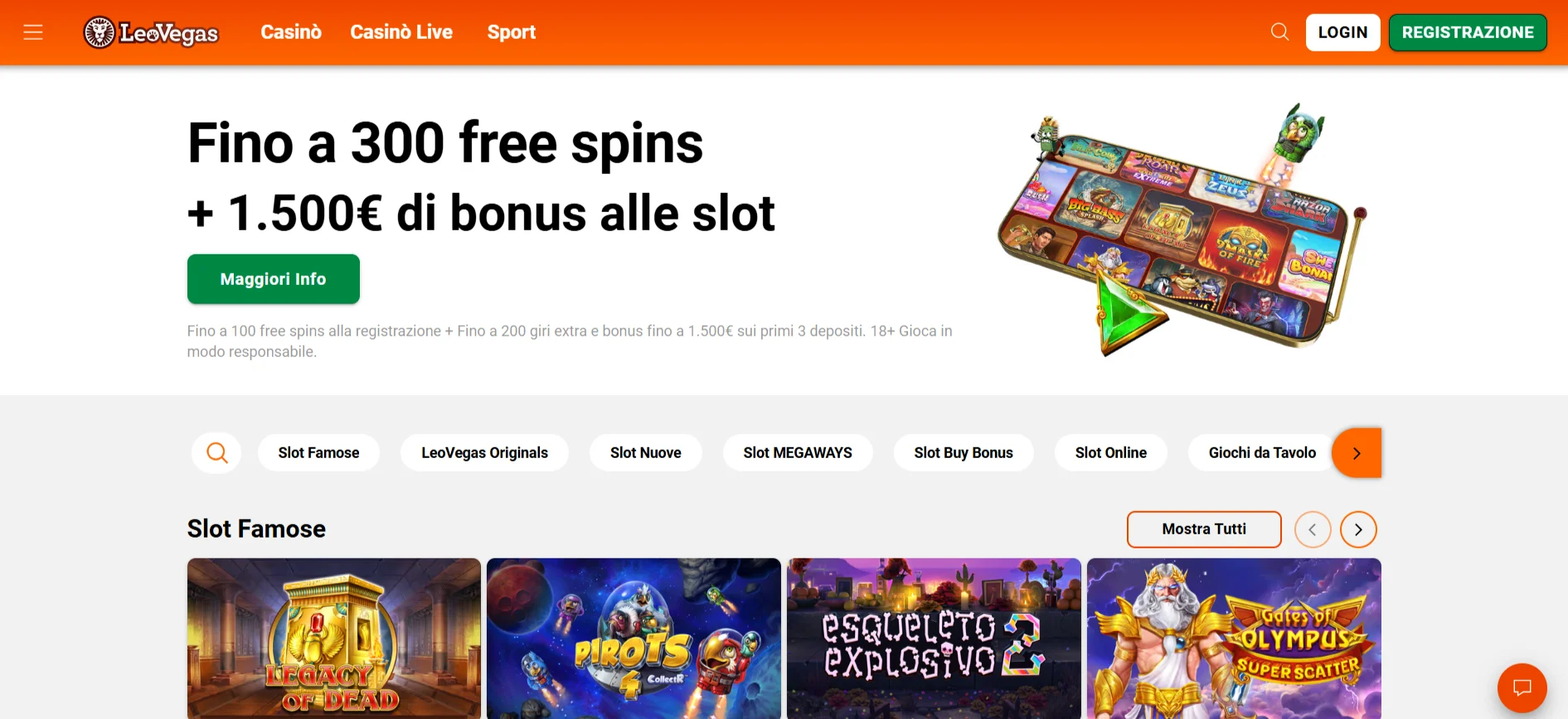 LeoVegas casino non AAMS