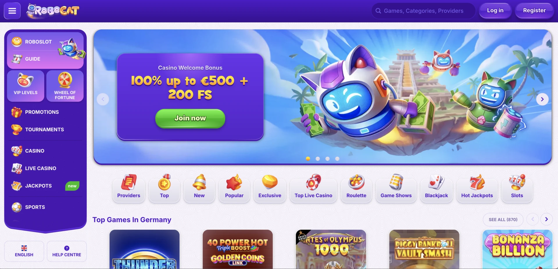 RoboCat casino non AAMS